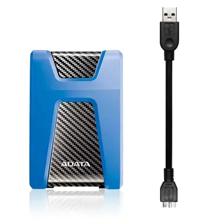 ADATA HD650 išorinis kietasis diskas (2 TB; 2,5 colio; USB 3.2; mėlynos spalvos)