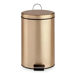 Pedal bin Golden Metal Plastic 7 L (20,5 x 30,5 x 26 cm)