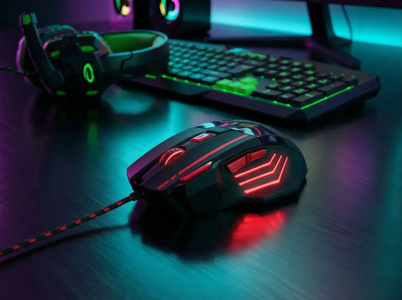 ESPERANZA EGM201R WIRED MOUSE FOR GAMERS 7D OPT. USB MX201 WOLF RED