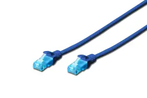 DIGITUS CAT 5e U-UTP sujungimo kabelis PVC AWG 26/7 ilgis 0,5 m mėlyna spalva