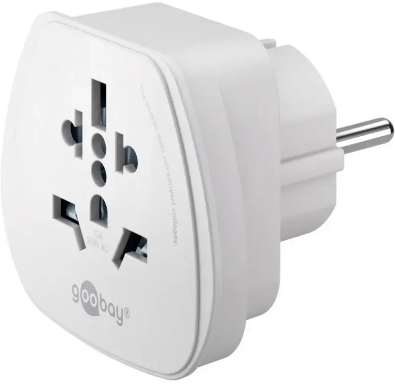 Kelionės adapteris, (JK, JAV, IT, CH, į ES), 94026. Goobay