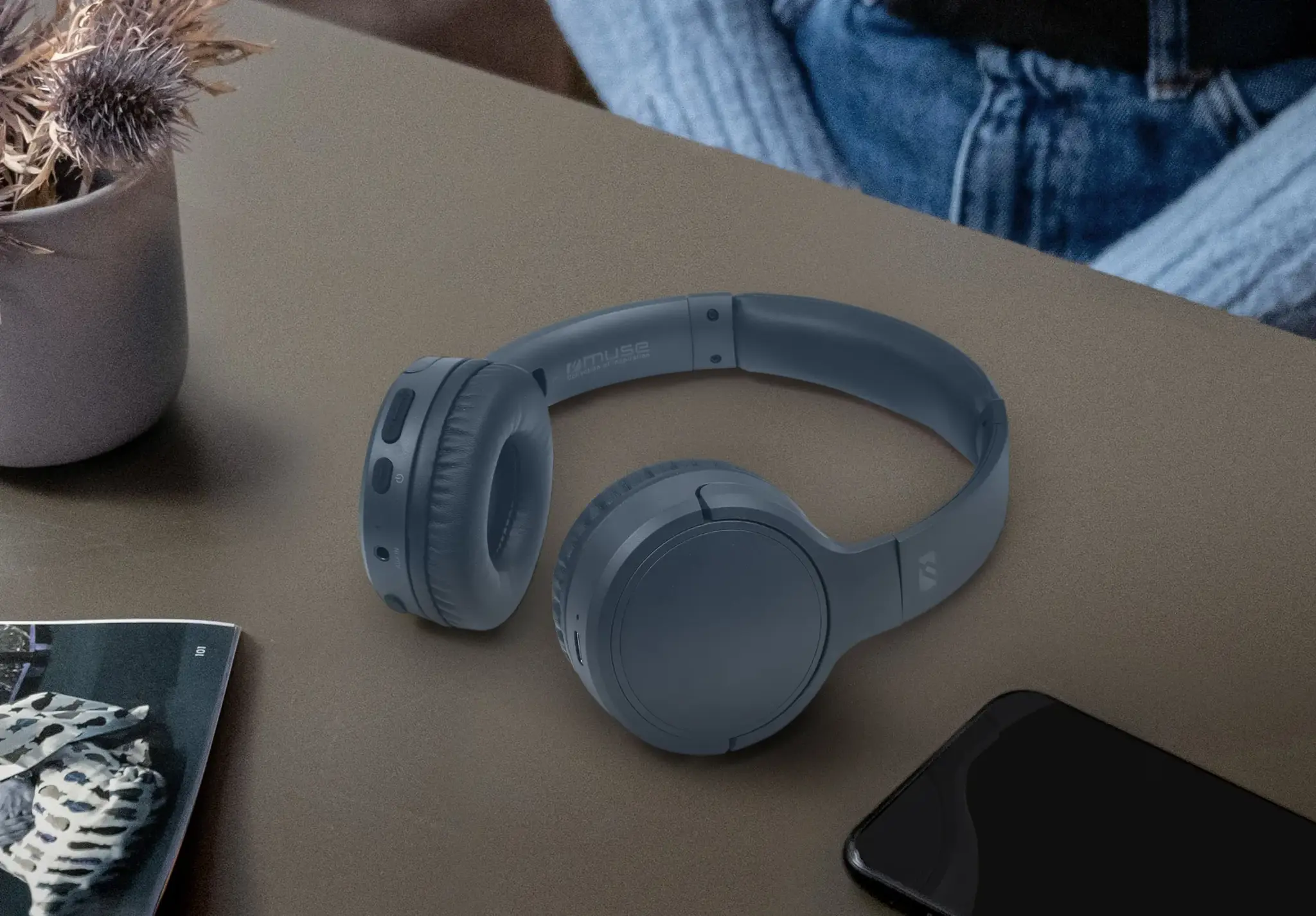 "Muse" "Bluetooth" stereofoninės ausinės M-272 BTB, belaidės, mėlynos Muse