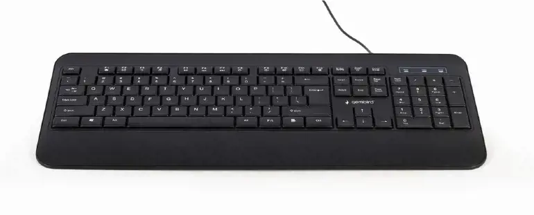 GEMBIRD KB-UML-03 Slim Rainbow backlight multimedijos klaviatūra, juoda, JAV išdėstymo