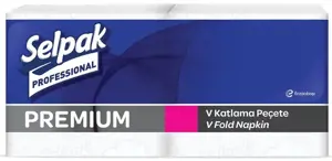 Popieriniai rankšluosčiai SELPAK PRO Premium V-Fold, dispenseriams, 1 sluoksnis, 250 lapelių