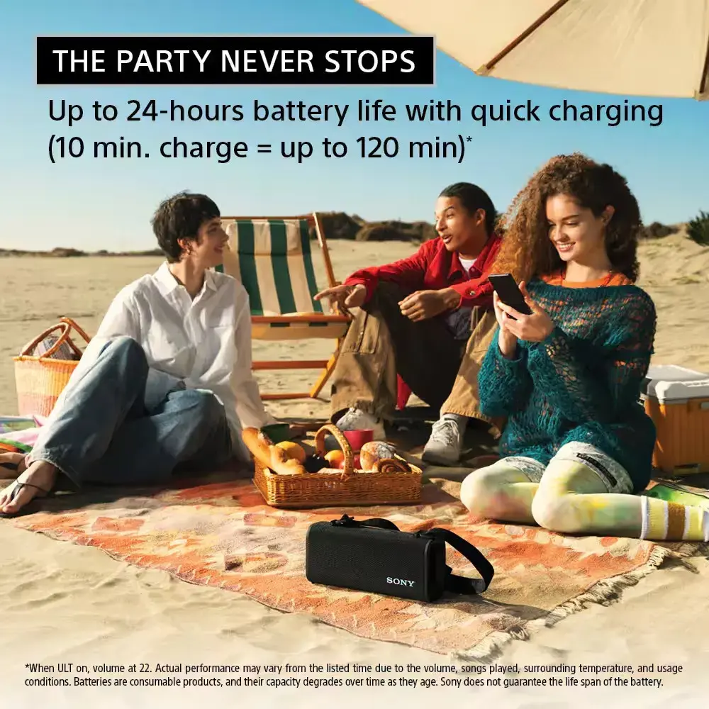 Sony Speaker | ULT FIELD 3 | Waterproof | Bluetooth | White | Portable | Wireless connection