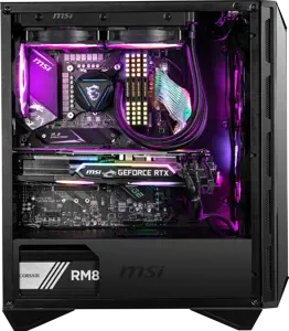 MSI MPG GUNGNIR 110R Vidutinio bokšto žaidimų kompiuterio korpusas, juodas, USB 3.2 Gen2 C tipo, 4x 120 mm ARGB ventiliatorius, "Mystic Light Sync", 1-6 ARGB valdymo plokštė, 2x grūdinto stiklo plokštės, ATX, mATX, mini-ITX, Midi Tower, kompiuteris, juodas, ATX, micro ATX, mini-ITX, metalas, plastikas, SPCC, grūdintas stiklas, žaidimų