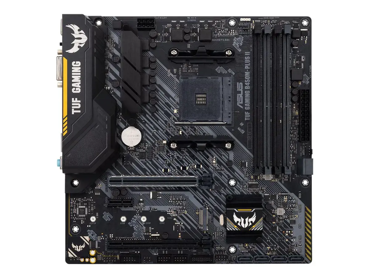 ASUS TUF Gaming B450M-Plus II, AMD, Socket AM4, AMD Ryzen™ 3, 2 kartos AMD Ryzen™ 3, 3 kartos AMD Ryzen™ 3, 3 kartos AMD Ryzen™ 3, AMD Ryzen™ 5, 2..., DDR4-SDRAM, 128 GB, DIMM