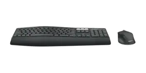 "Logitech MK850 Performance", pilno dydžio (100 %), belaidis, RF belaidis + "Bluetooth", QWERTY, juoda, pelė pridedama