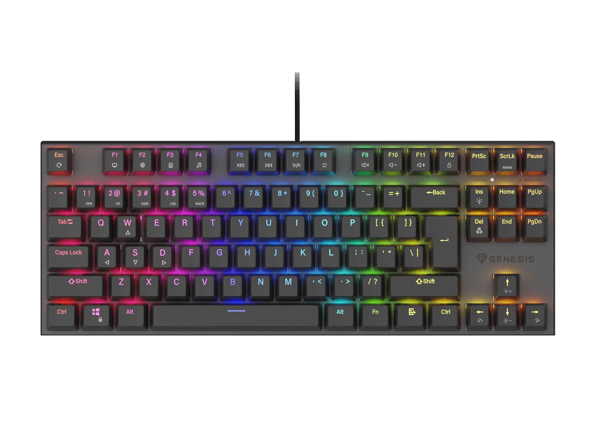 Genesis | THOR 303 | Mechanical Gaming Keyboard | Wired | US | Outemu Peach Silent | Black