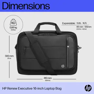 HP Renew Executive 16 colių nešiojamojo kompiuterio krepšys, Messenger dėklas, 40,9 cm (16,1"), 860 g