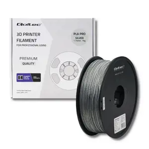 QOLTEC Professional 3D spausdinimo gija PLA PRO 1,75 mm 1 kg Silver
