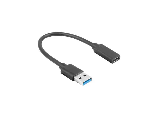 LANBERG AD-UC-UA-03 "Lanberg" adapteris USB TYPE-C(F) - USB Type-A (M) 15 cm juodas