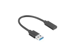 LANBERG AD-UC-UA-03 "Lanberg" adapteris USB TYPE-C(F) - USB Type-A (M) 15 cm juodas