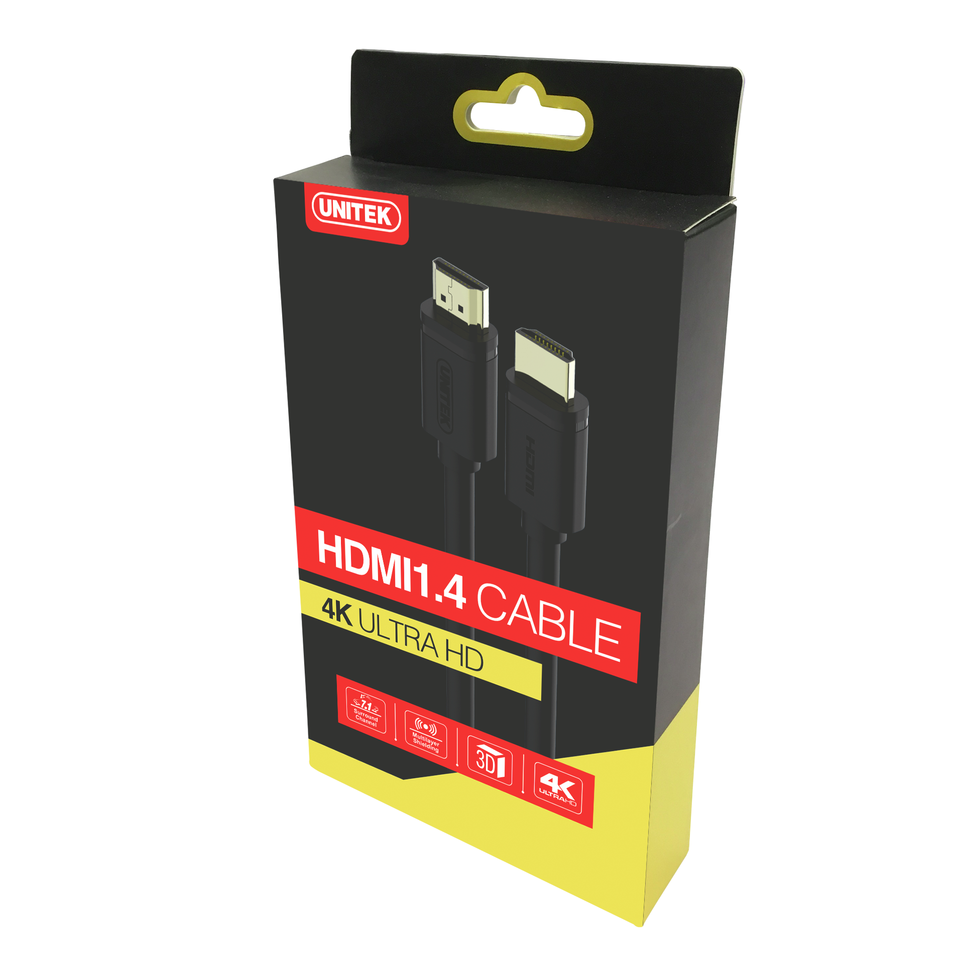 UNITEK Y-C138 "Unitek" kabelis HDMI v.2.0 M/M 2 m, auksinis, BASIC, Y-C138