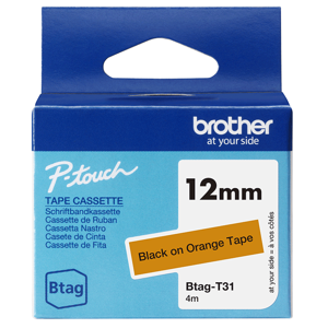 Brother BTAG-T31, Black on orange, Philippines, 5 year(s), Brother, P-touch PT-N10, PT-N20, PT-N25B…