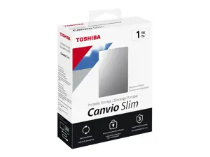 TOSHIBA "Canvio Slim" 1TB USB3.2 sidabrinis