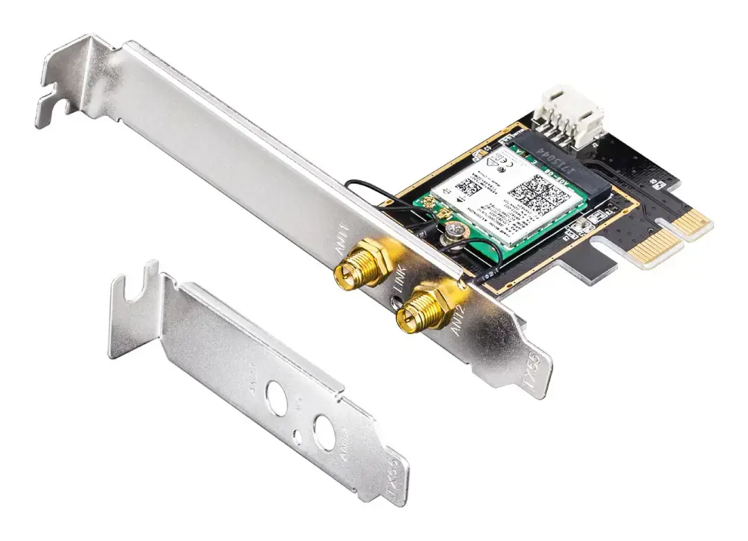 CUDY WE3000 AX5400 "Wi-Fi 6" + BT 5.2 "Intel AX200" PCIe tinklo kortelė