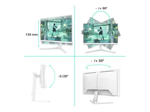 Philips Evnia 24M2N3201P/00 | 24 " | Fast IPS | FHD | 16:9 | 260 Hz | 1 ms | 1920 x 1080 pixels | 300 cd/m² | HDMI ports quantity 1 | White
