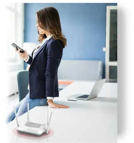 D-Link EAGLE PRO AI AX3200 išmanusis maršrutizatorius R32, "Wi-Fi 6" (802.11ax), dviejų dažnių (2,4 GHz / 5 GHz), Ethernet LAN, baltos spalvos, stalinis / biuro maršrutizatorius