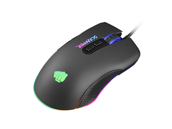 "NATEC Fury" žaidimų pelė "Scrapper" 6400DPI optinė su programine įranga ir RGB apšvietimu