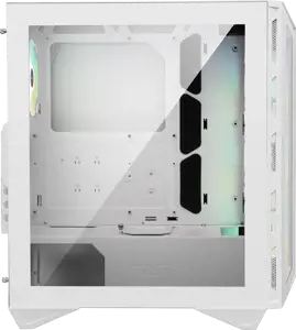 MSI MPG GUNGNIR 110R WHITE Vidutinio bokšto žaidimų kompiuterių korpusas "Baltas, 4x 120 mm ARGB ventiliatorius, 1-6 ARGB valdymo plokštė, C tipo USB, grūdintas stiklas, centrinis, ATX, mATX, mini-ITX", Vidutinio bokšto, kompiuteris, baltas, ATX, micro ATX, mini-ITX, metalinis, žaidimų