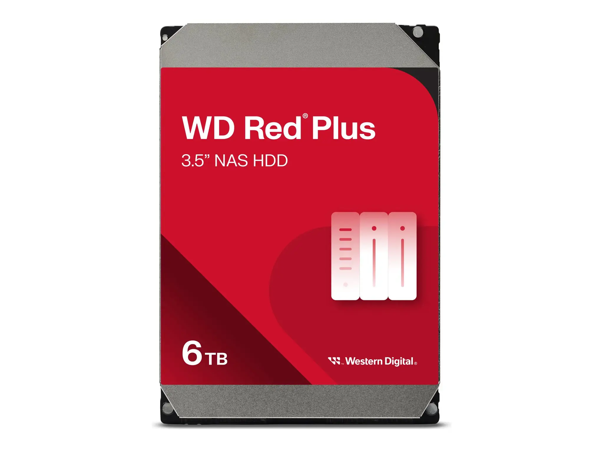 "WD Red Plus" 6 TB SATA 6 Gb/s 3,5 colių 258 MB spartinančiosios atminties vidinis kietasis diskas Nefasuotas