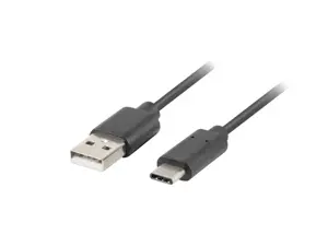 LANBERG CA-USBO-20CU-0010-BK kabelis USB-C M A M 2.0 QC 3.0 1 m juodas