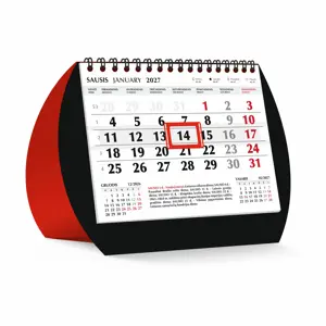 Trikampis stalo kalendorius RED DUO 2027