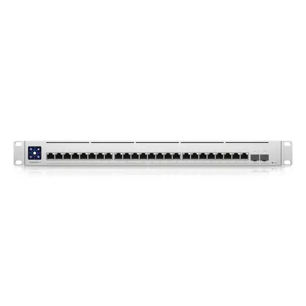 "Ubiquiti" 3 lygmens komutatorius su (24) 10GbE RJ45 prievadais ir (2) 25G SFP28 prievadais