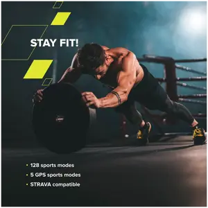 CANYON Maverick SW-83,Smart Watch, Realtek 8762DT, IPS1.32'' 360x360, ARM Cortex-M4F,RAM192KB/ROM128MB, 400mAh 3.8v,GPS,128 Sport modes,IP68,STRAVA support,Real-Time Heart Rate & SpO2, black case & silicone strap 46*45.4mm 259*20mm, black