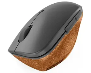 "Lenovo Go Wireless Vertical", dešinioji ranka, optinis, RF belaidis + A tipo USB, 2400 DPI, pilkas, medinis