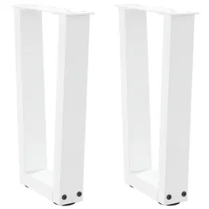 Kavos staliuko kojelės, V formos, 2 vnt., baltos, 28x(42-43,3) cm, plienas