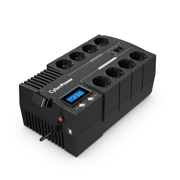 CYBERPOWER BR1200ELCD Linijinis interaktyvusis UPS 1200VA/720W GreenPower Energiją taupanti technologija LCD USB 4+4 "Schuko" tipo lizdai