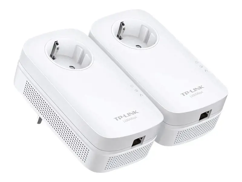 TP-Link AV1300 Gigabit Passthrough Powerline Starter Kit, 1300 Mbps, IEEE 802.3, IEEE 802.3ab, IEEE 802.3u, Gigabit Ethernet, 10,100,1000 Mbps, 10BASE-T, 100BASE-TX, 1000BASE-T, HomePlug AV2