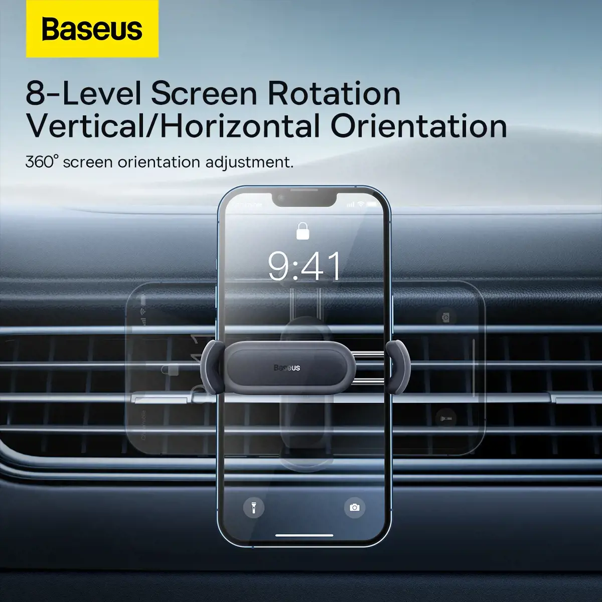 "Baseus" plieninis patrankos laikiklis 2 automobiliams su ventiliacijos grotelėmis (juodas)