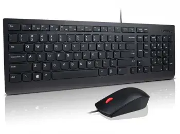 Lenovo 4X30L79928, pilno dydžio (100%), USB, QWERTY, juoda, pelė pridedama