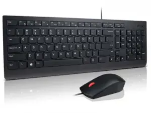 Lenovo 4X30L79928, pilno dydžio (100%), USB, QWERTY, juoda, pelė pridedama