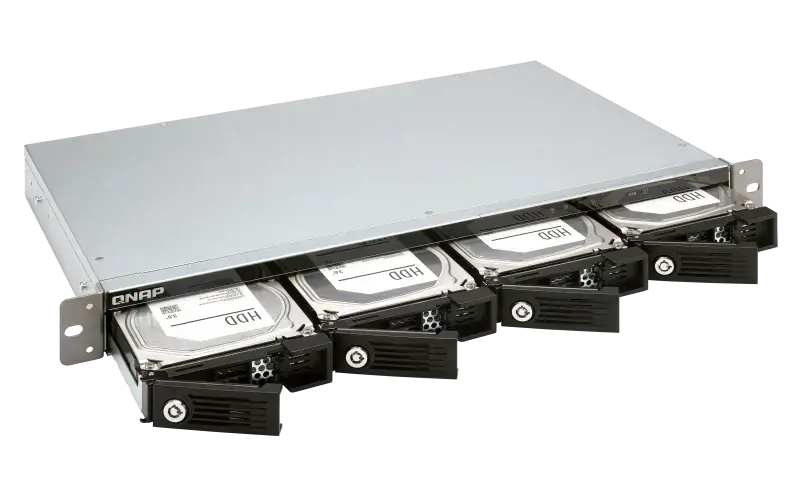 QNAP TR-004U, HDD/SSD korpusas, 2,5/3,5", "Serial ATA II", "Serial ATA III", 6 Gb/s, karšto keitimo, juodas, pilkas