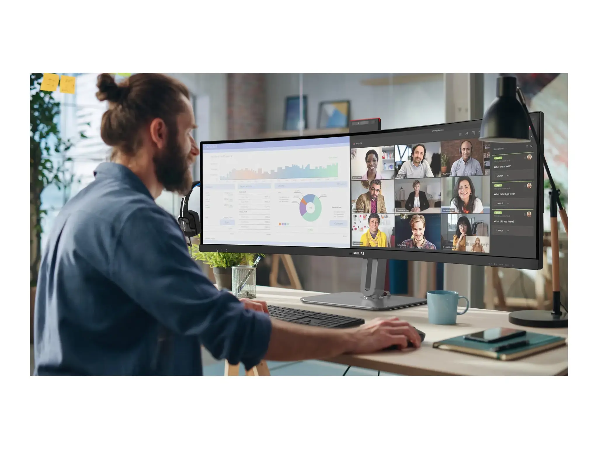 Philips 49B2U6900CH/00, 124 cm (48.8"), 5120 x 1440 pixels, Dual QHD, LCD, 4 ms, Black