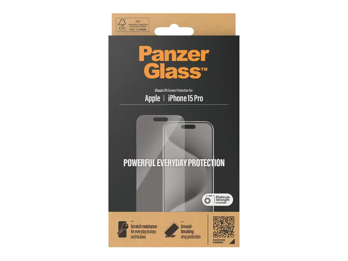 TEMPERED stiklo ekrano apsauga "PanzerGlass" "Apple iPhone 15 Pro" (skaidri)