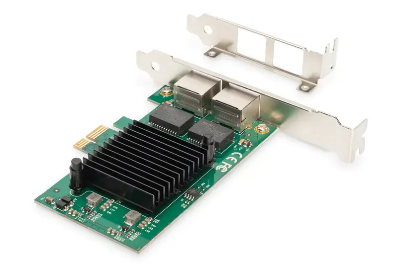 DIGITUS DN-10132 Gigabit Ethernet PCI Express kortelė 2 prievadų 32 bitų žemo profilio laikiklis "Intel" mikroschemų rinkinys