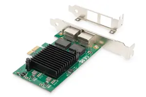 DIGITUS DN-10132 Gigabit Ethernet PCI Express kortelė 2 prievadų 32 bitų žemo profilio laikiklis "Intel" mikroschemų rinkinys