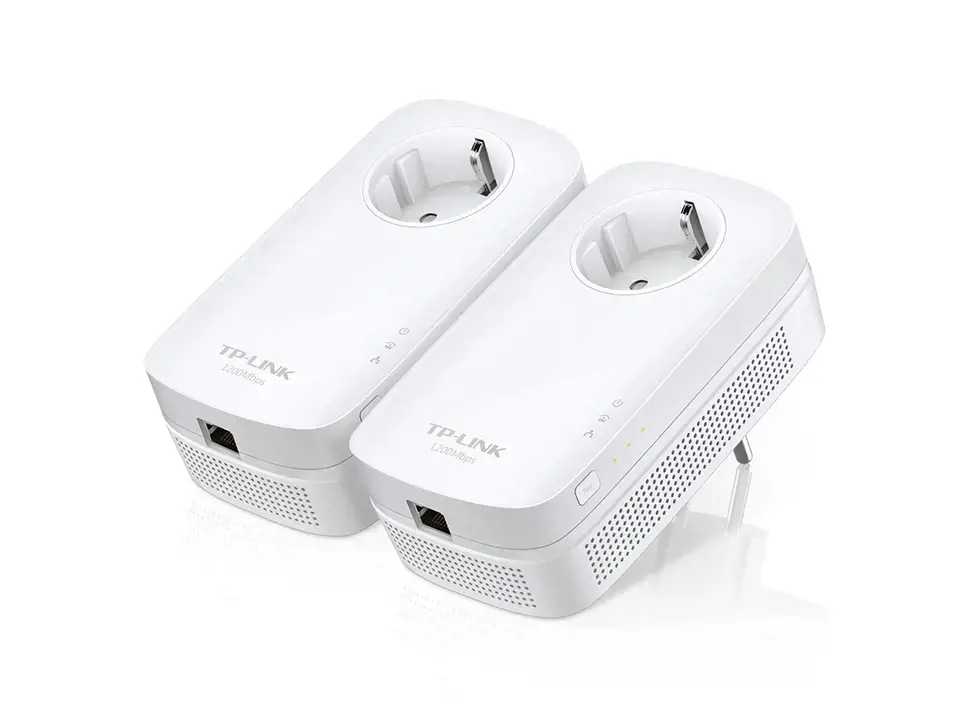 TP-Link AV1300 Gigabit Passthrough Powerline Starter Kit, 1300 Mbps, IEEE 802.3, IEEE 802.3ab, IEEE 802.3u, Gigabit Ethernet, 10,100,1000 Mbps, 10BASE-T, 100BASE-TX, 1000BASE-T, HomePlug AV2