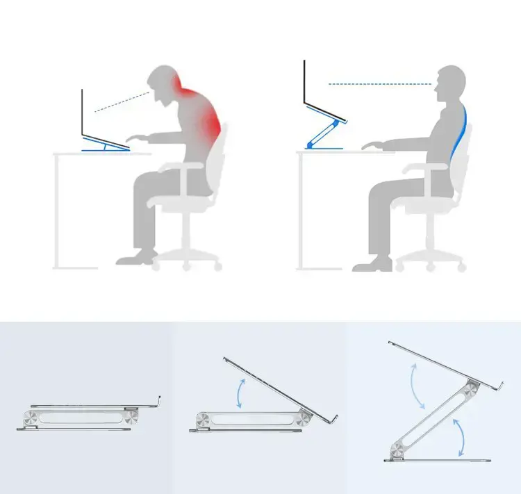 "Nillkin ProDesk" sulankstomas stovas "MacBook" nešiojamajam kompiuteriui pilkos spalvos