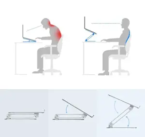 "Nillkin ProDesk" sulankstomas stovas "MacBook" nešiojamajam kompiuteriui pilkos spalvos