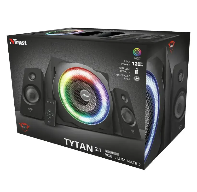 "Trust GXT 629 Tytan", 2.1 kanalų, 60 W, universalus, juodas, 120 W, belaidis