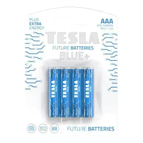 Baterija Tesla AAA Blue+ Zinc Carbon R03 550 mAh (4 vnt)