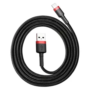 Kabelis Baseus USB2.0 A - IP lightning, 1 m, QC3.0 su nailoniniu šarvu Cafule raudonas/juodas