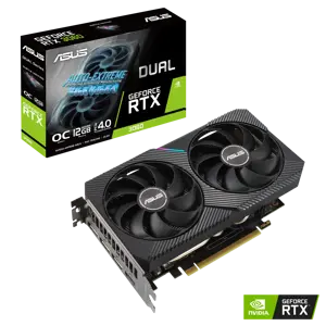 Vaizdo plokštė ASUS GeForce RTX 3060 12 GB, GDDR6, 192 bitai, 90YV0GB2-M0NA10