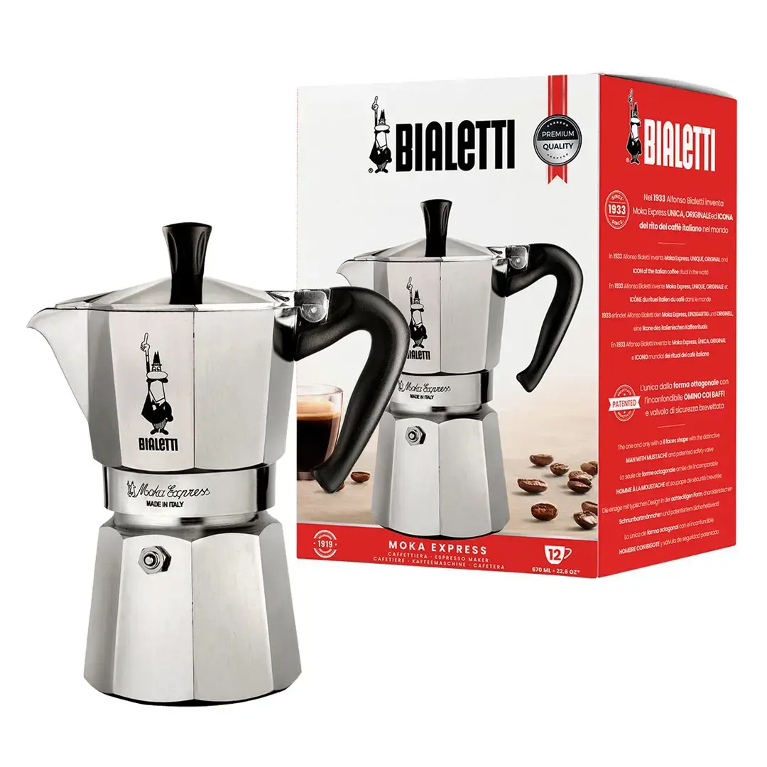 "Bialetti Moka Express" Moka puodas 0,775 l, aliuminis, juodas